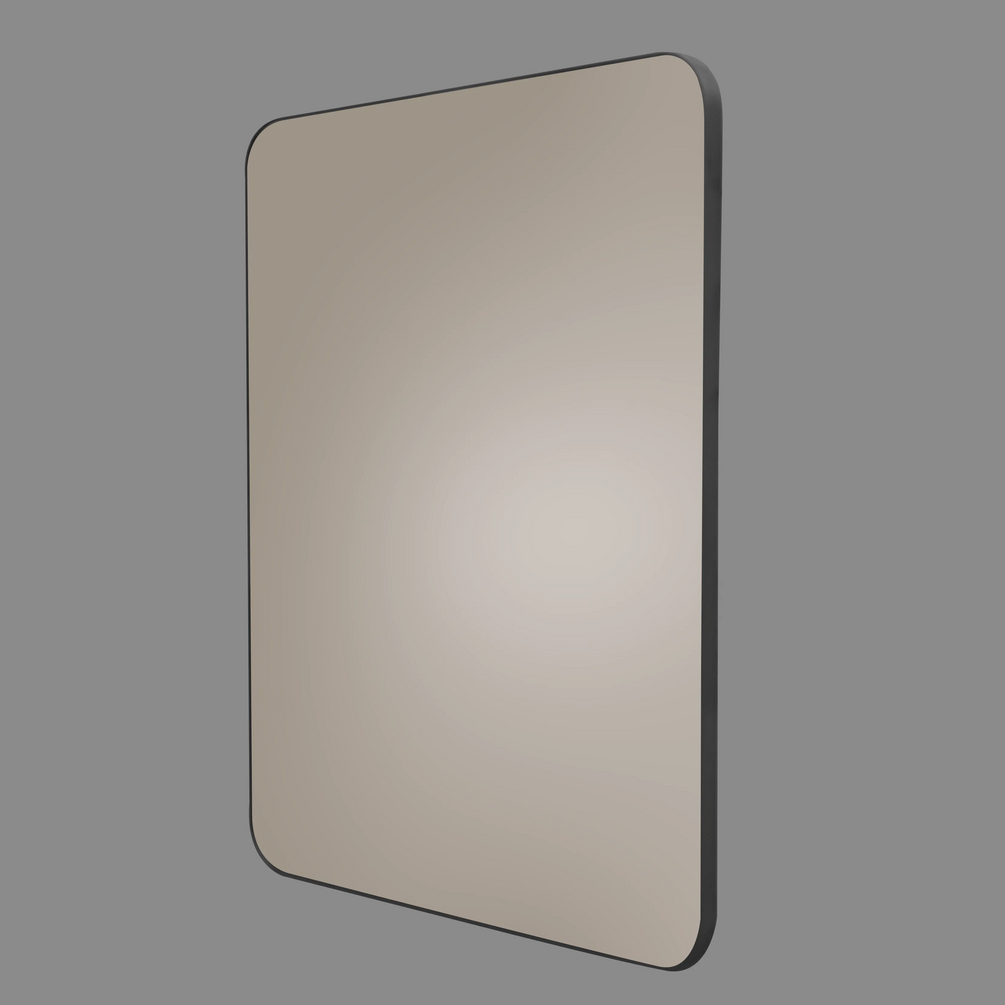 Cut out image of the hib. Trim Curve 600mm x 800mm Black Bathroom Mirror
